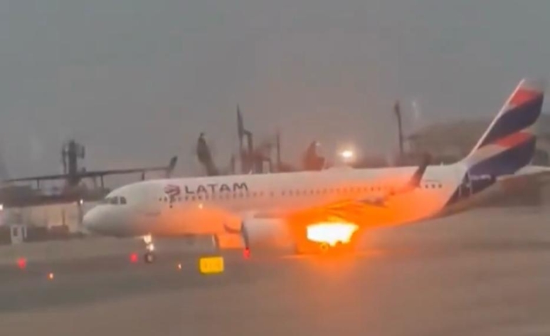 Aeronave de Latam sufre incendio en una de sus alas antes del despegue en el aeropuerto de Lima