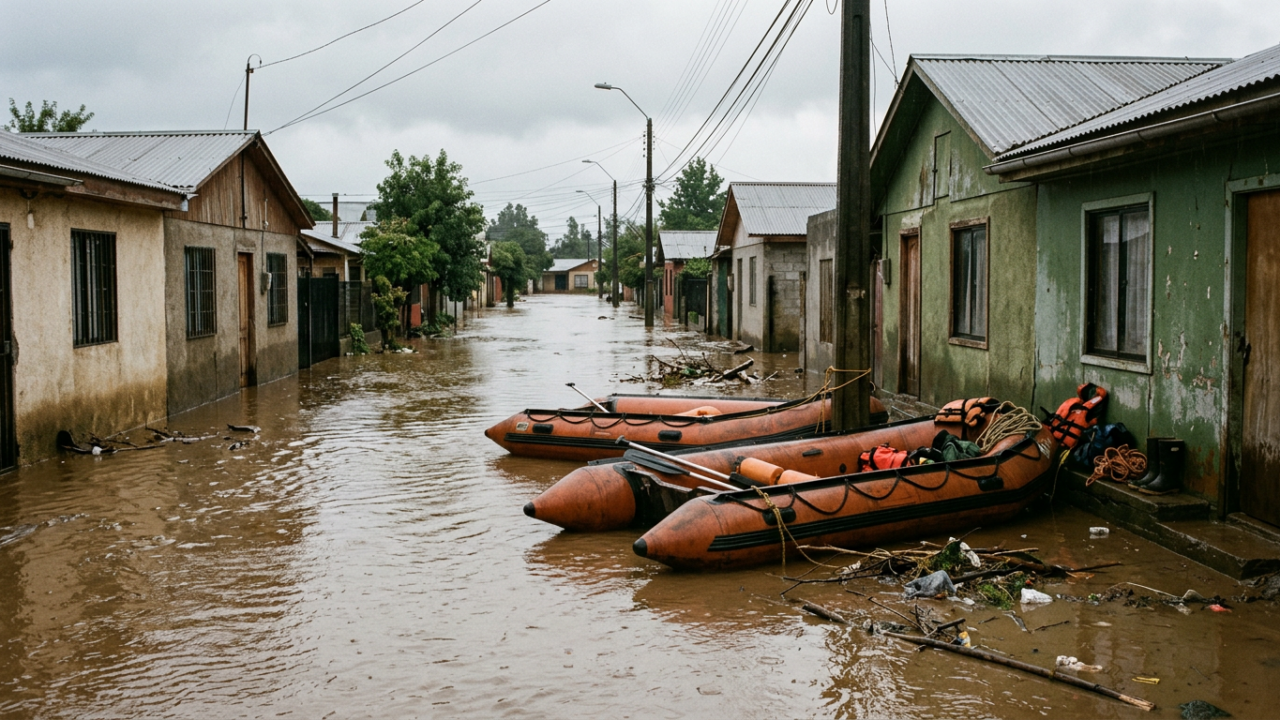 Lluvias provocan inundaciones en San Bernardo y daños en Las Condes