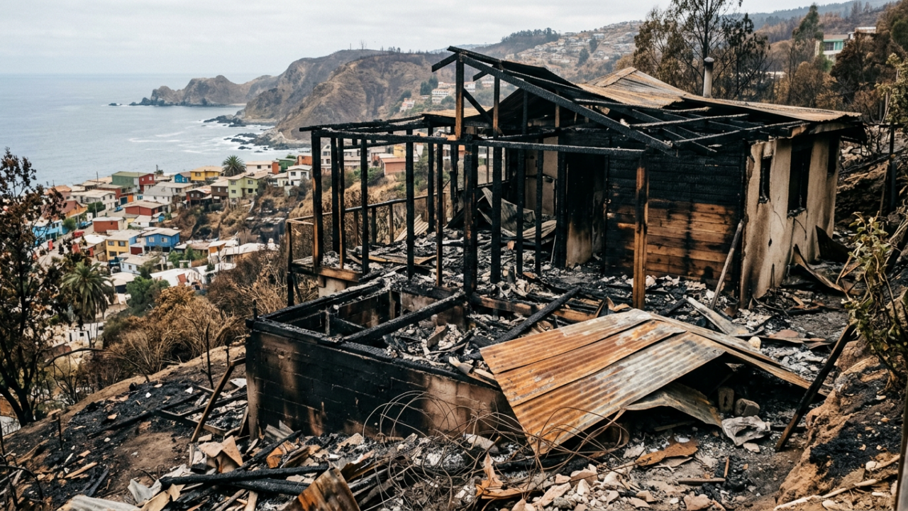 Una persona falleció en incendio que afectó seis viviendas en Pudahuel
