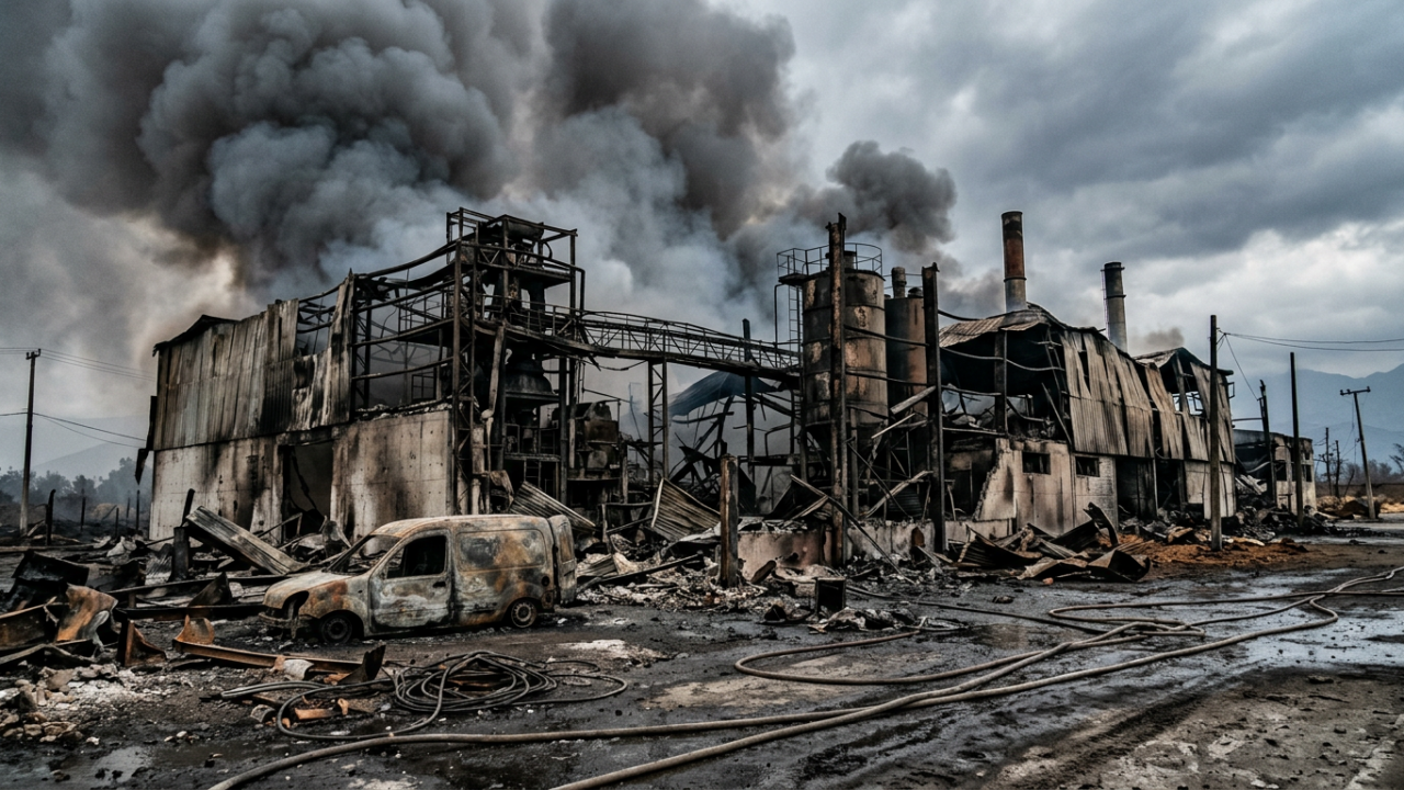 Incendio en planta industrial de Puerto Montt moviliza a 180 bomberos